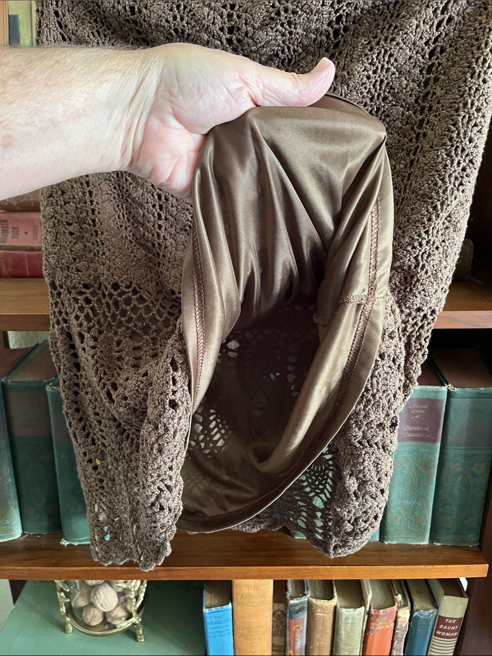 Bandolino Brown Crochet Midi Skirt - Picture 4 of 4